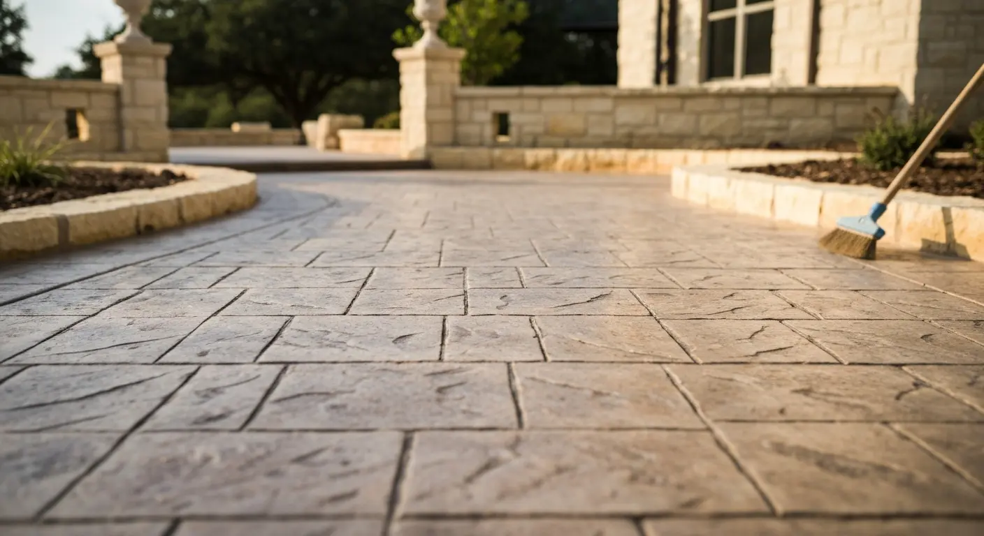Concrete walkway and patio