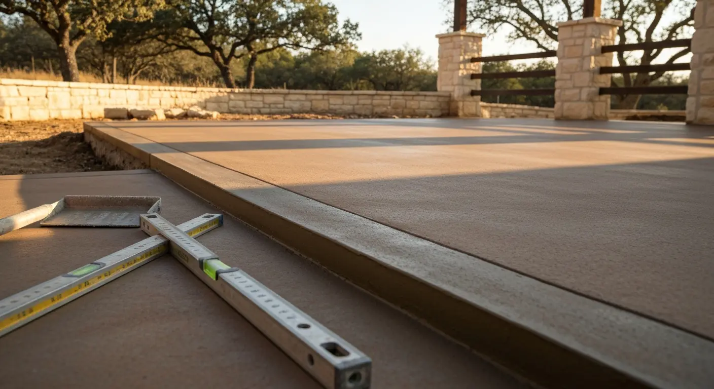 Concrete patio and stairs