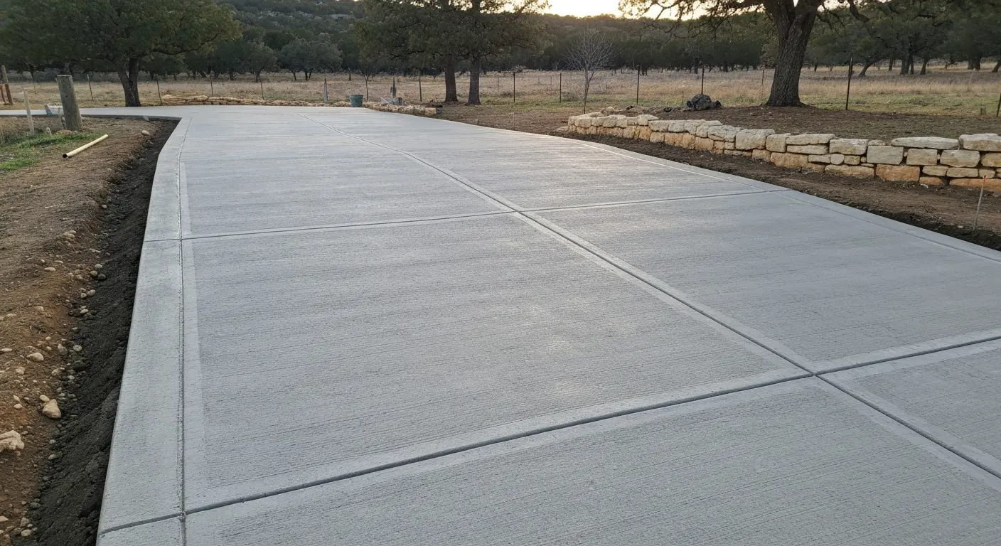Concrete driveway