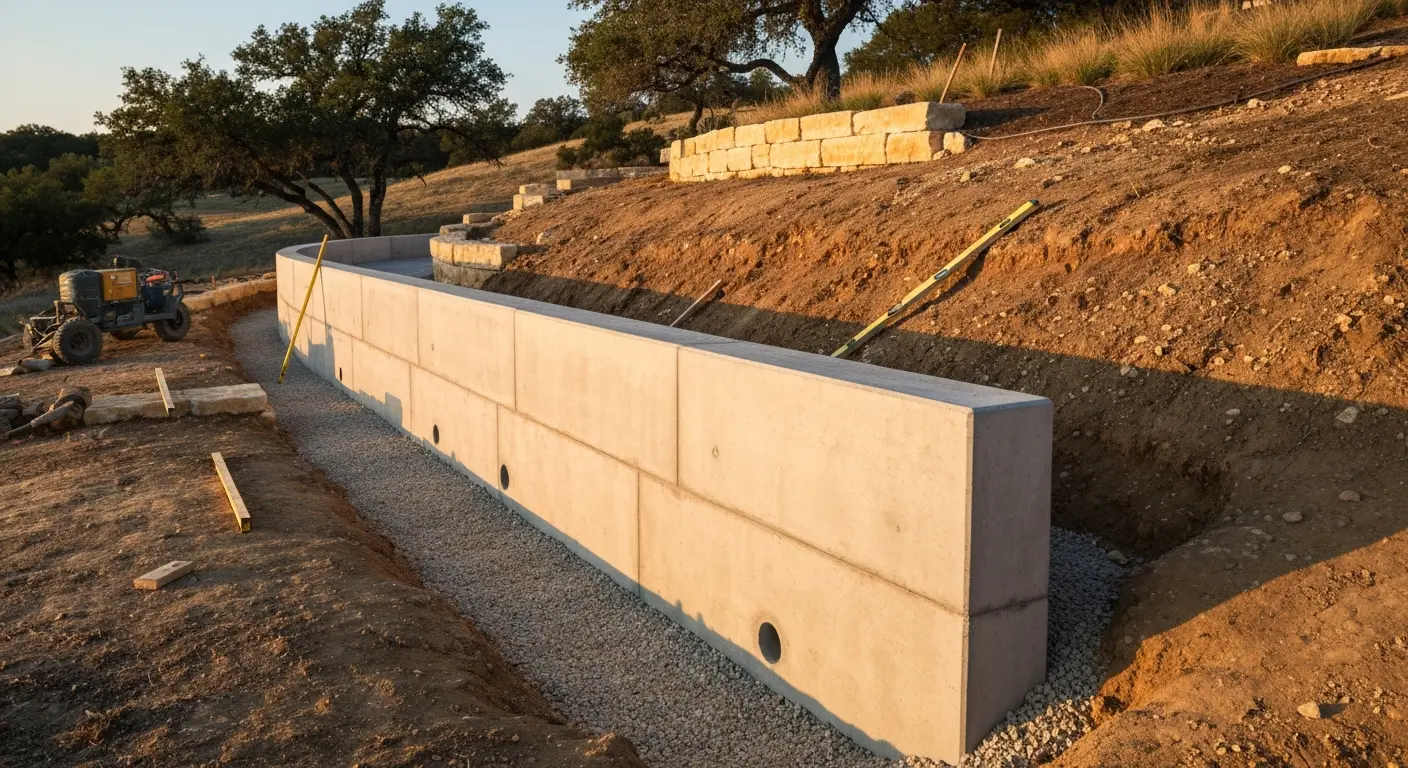 Retaining wall installation