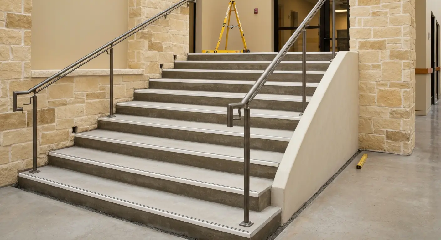 Commercial stair installation