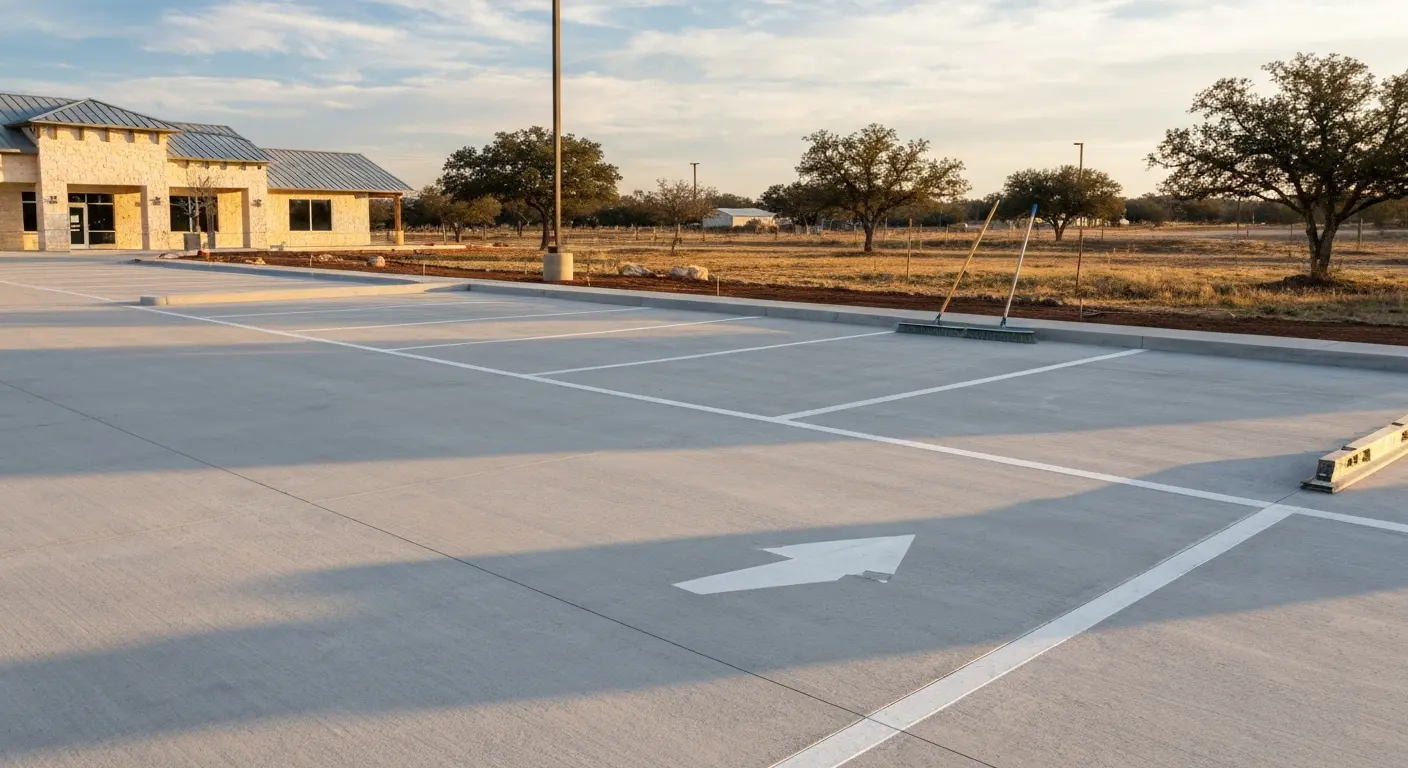 Commercial concrete parking lot