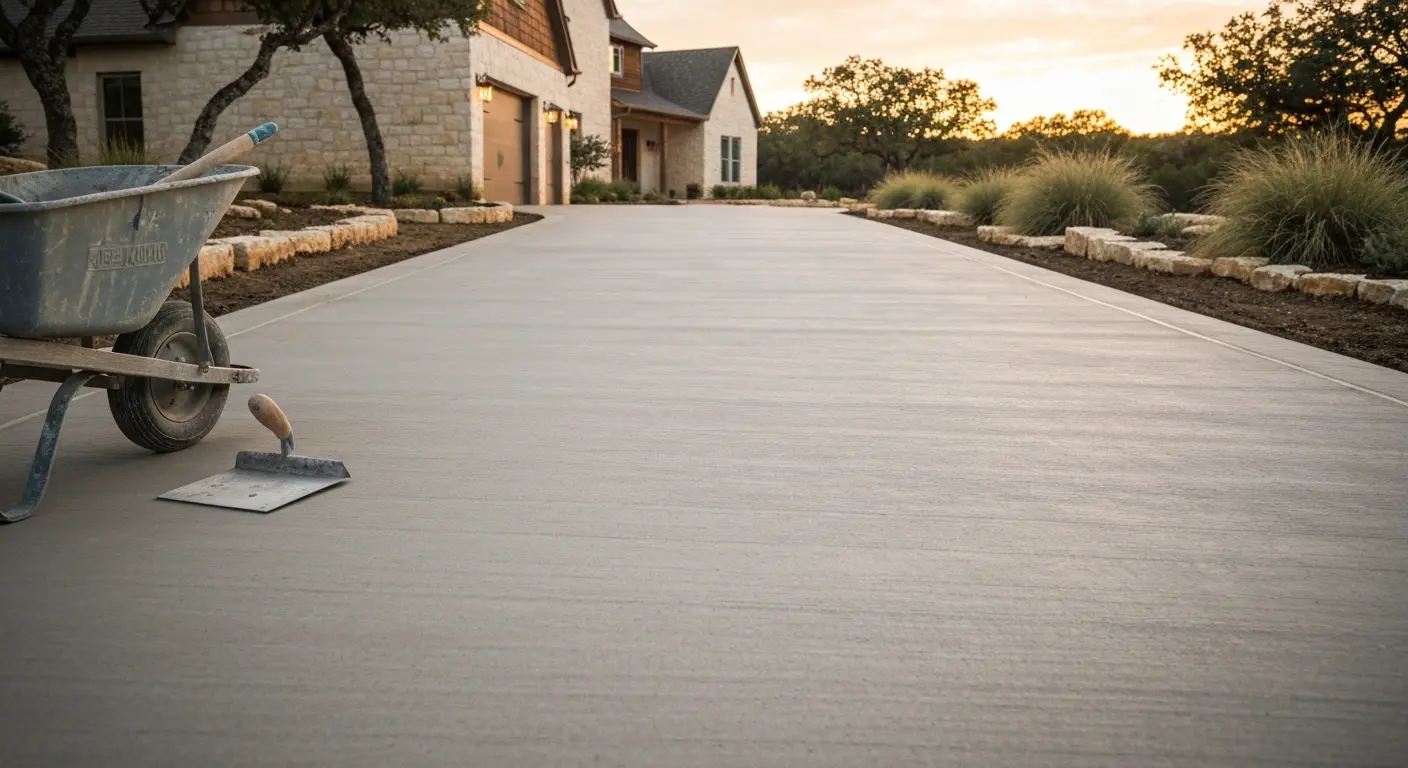 Residential concrete driveway