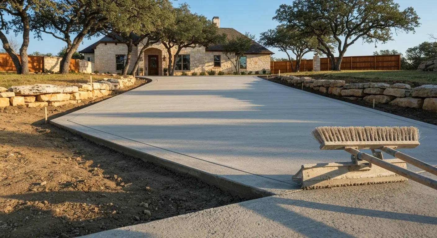 Residential driveway concrete