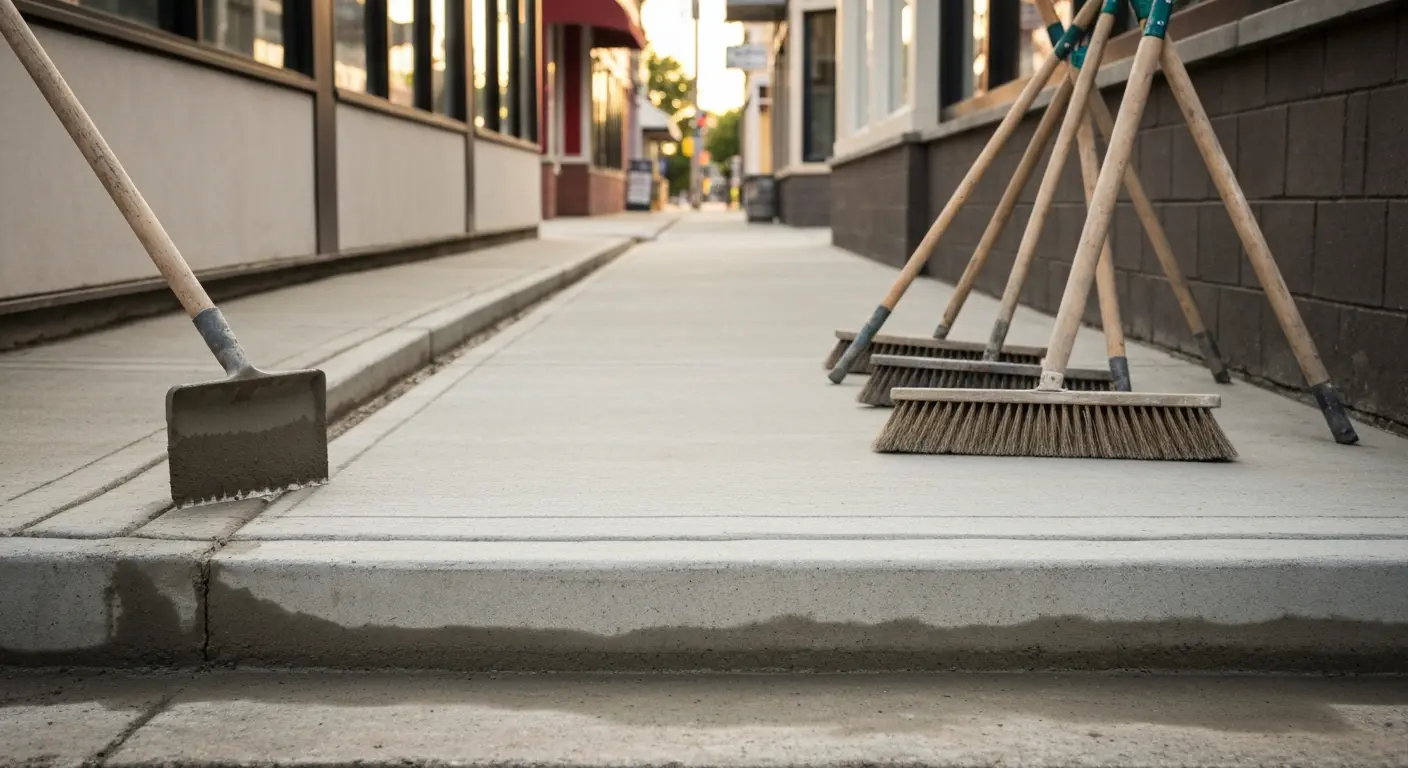 Commercial concrete sidewalk