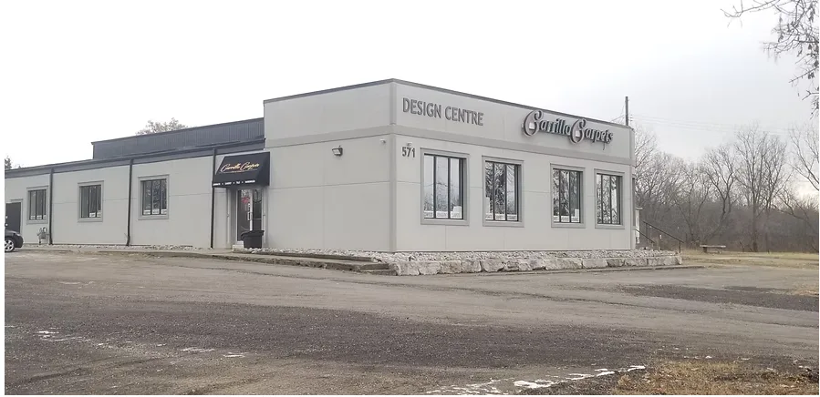 Commercial stucco façade renovation — Design Centre, Ontario