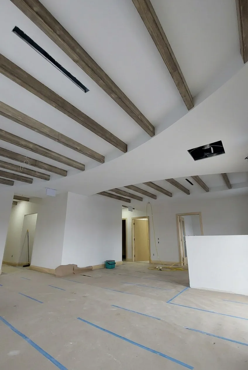 Timberlite ceiling beams in commercial office interior — Ontario