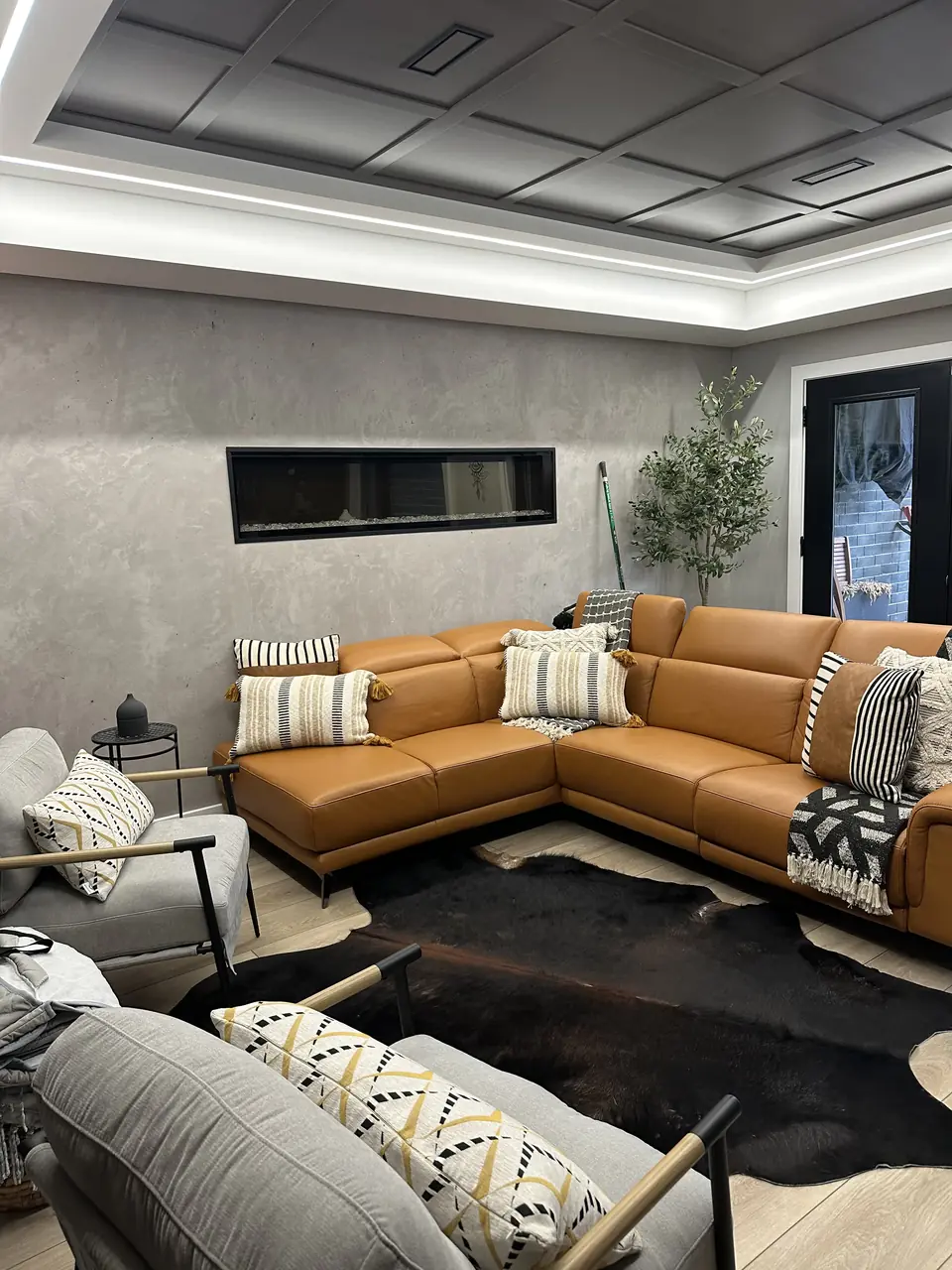 Custom drywall coffered ceiling finish, residential Norfolk County