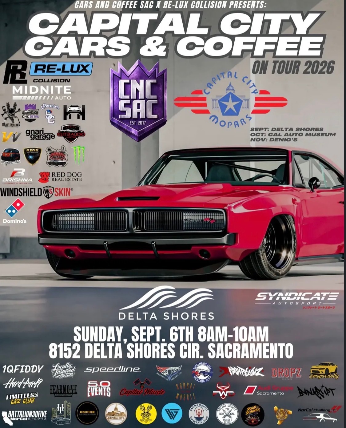 Capital City Cars N Coffee event flyer