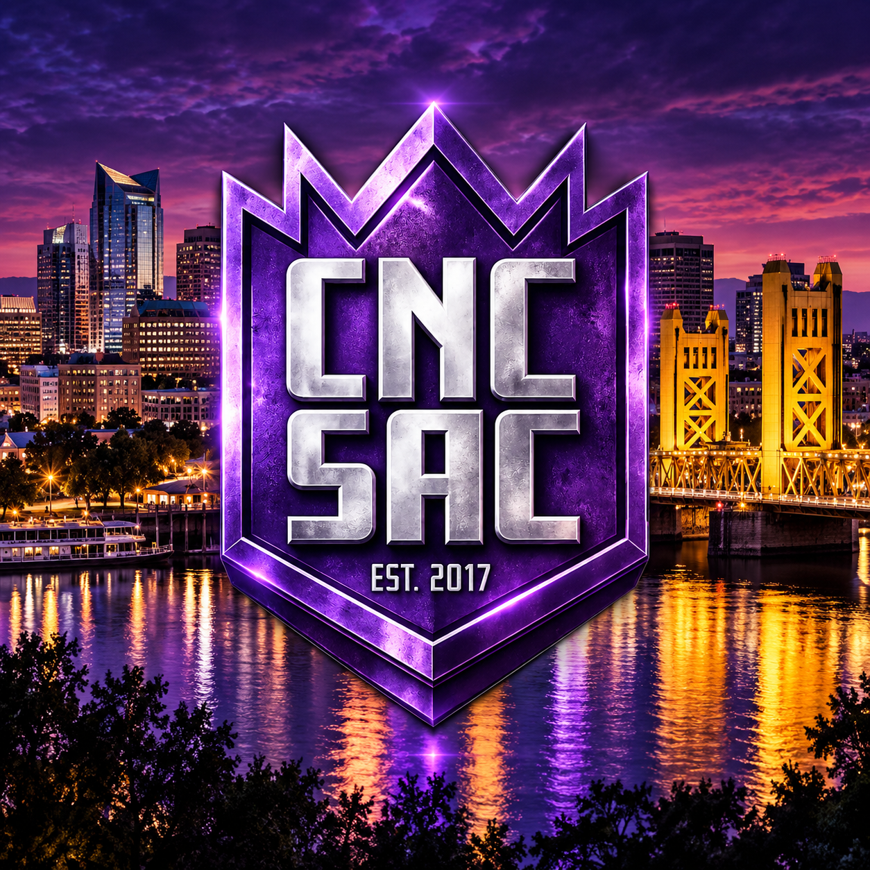 CnC Sac crest over the Sacramento skyline
