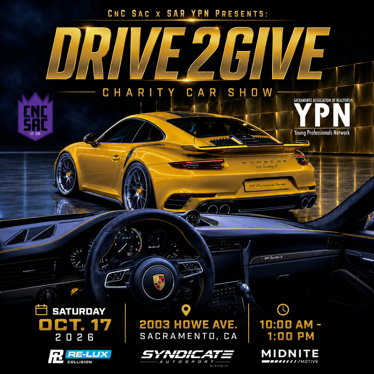 Drive2Give charity car show flyer