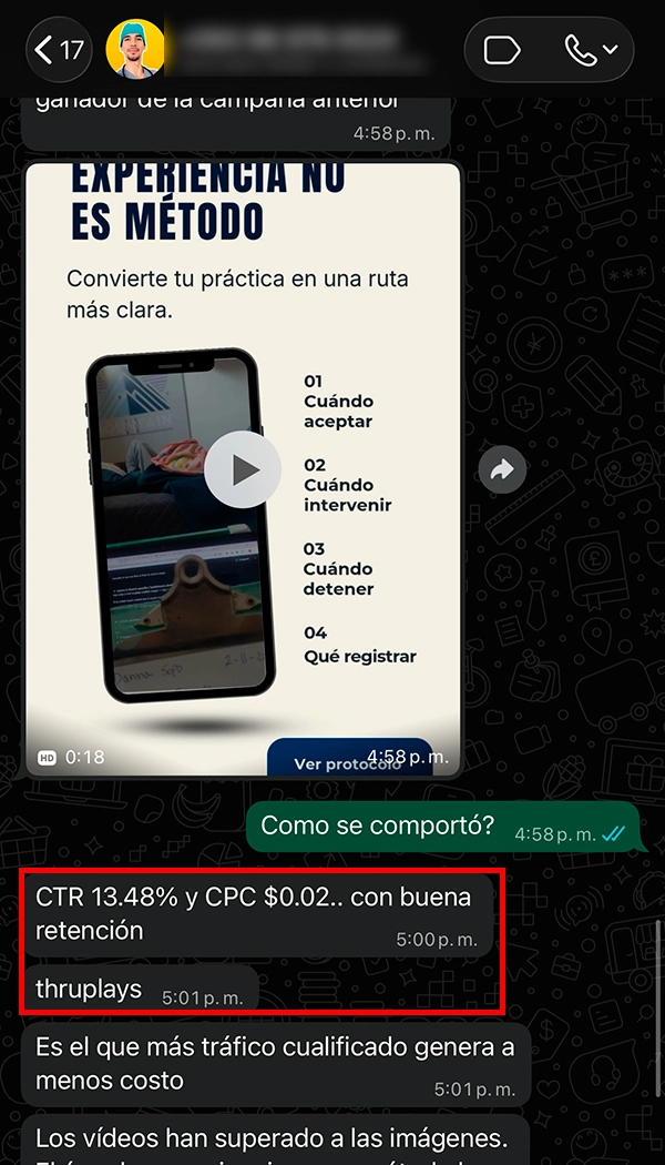 Resultados Ads Manager 5