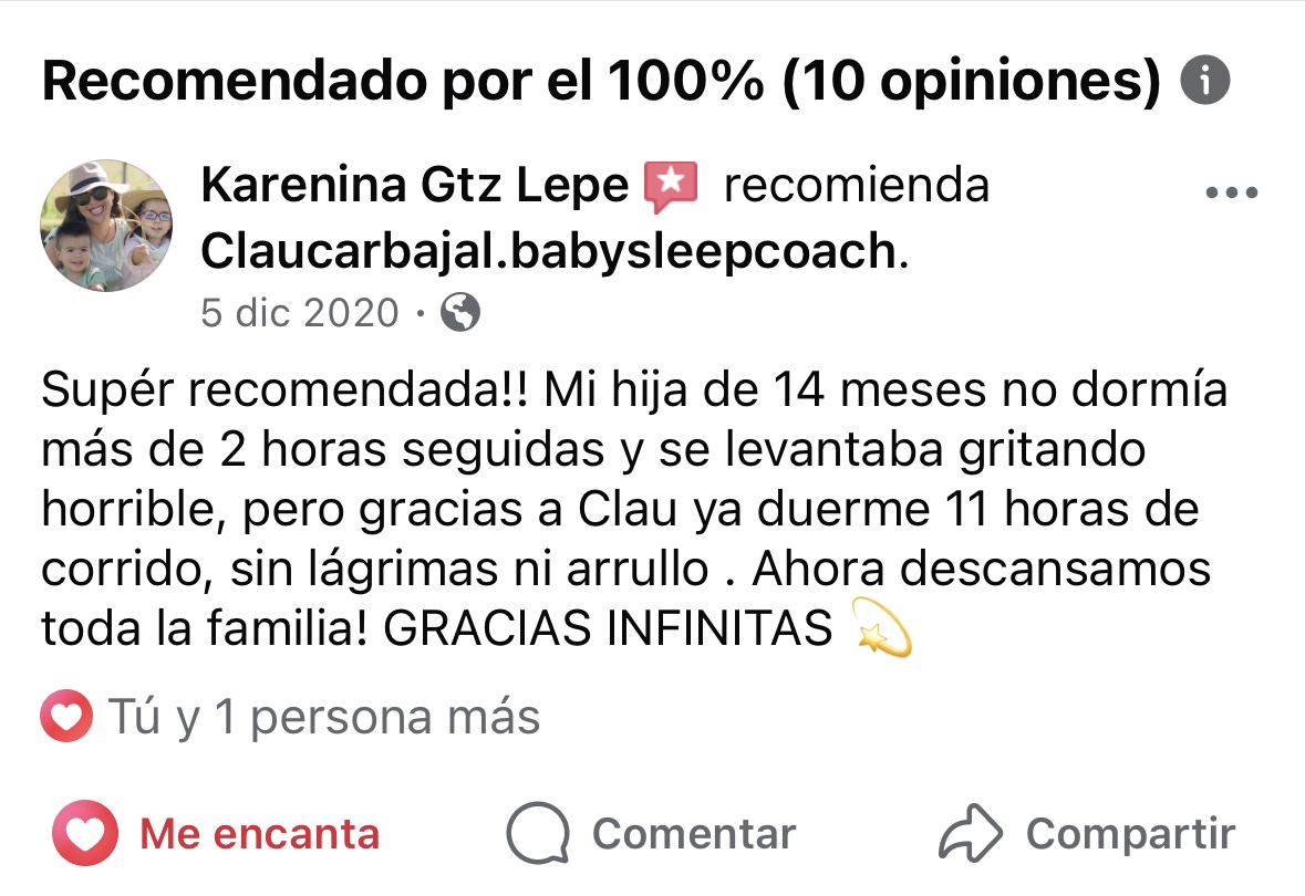 Recomendación en Facebook: su hija de 14 meses ya duerme 11 horas de corrido, sin lágrimas ni arrullo