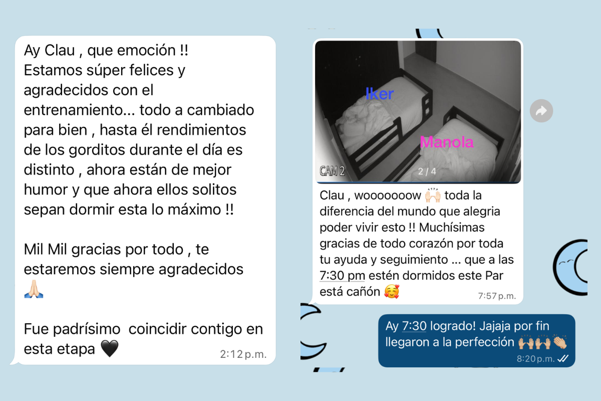 WhatsApp de una mamá: sus gemelos ya duermen solitos a las 7:30 pm y están de mejor humor