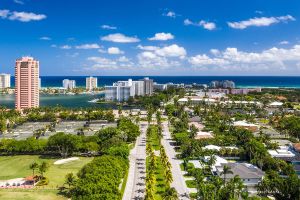 Aerial coastal view of Boca Raton, FL
