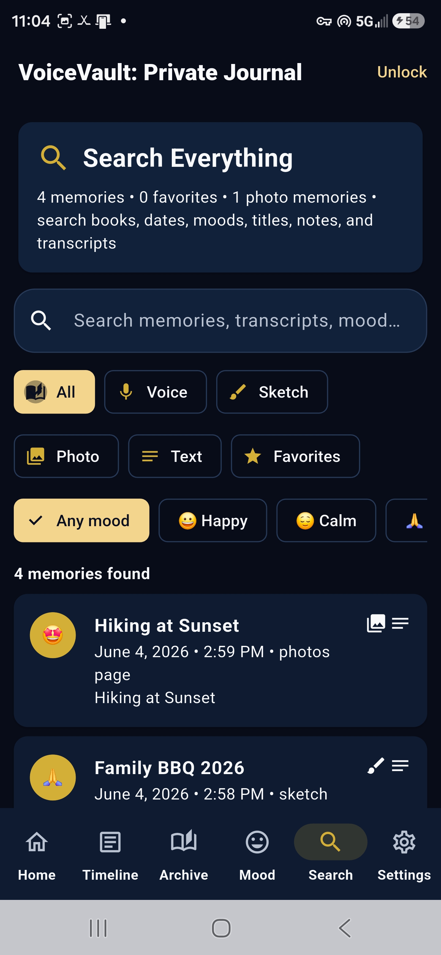 VoiceVault screenshot - Backup Your Memories