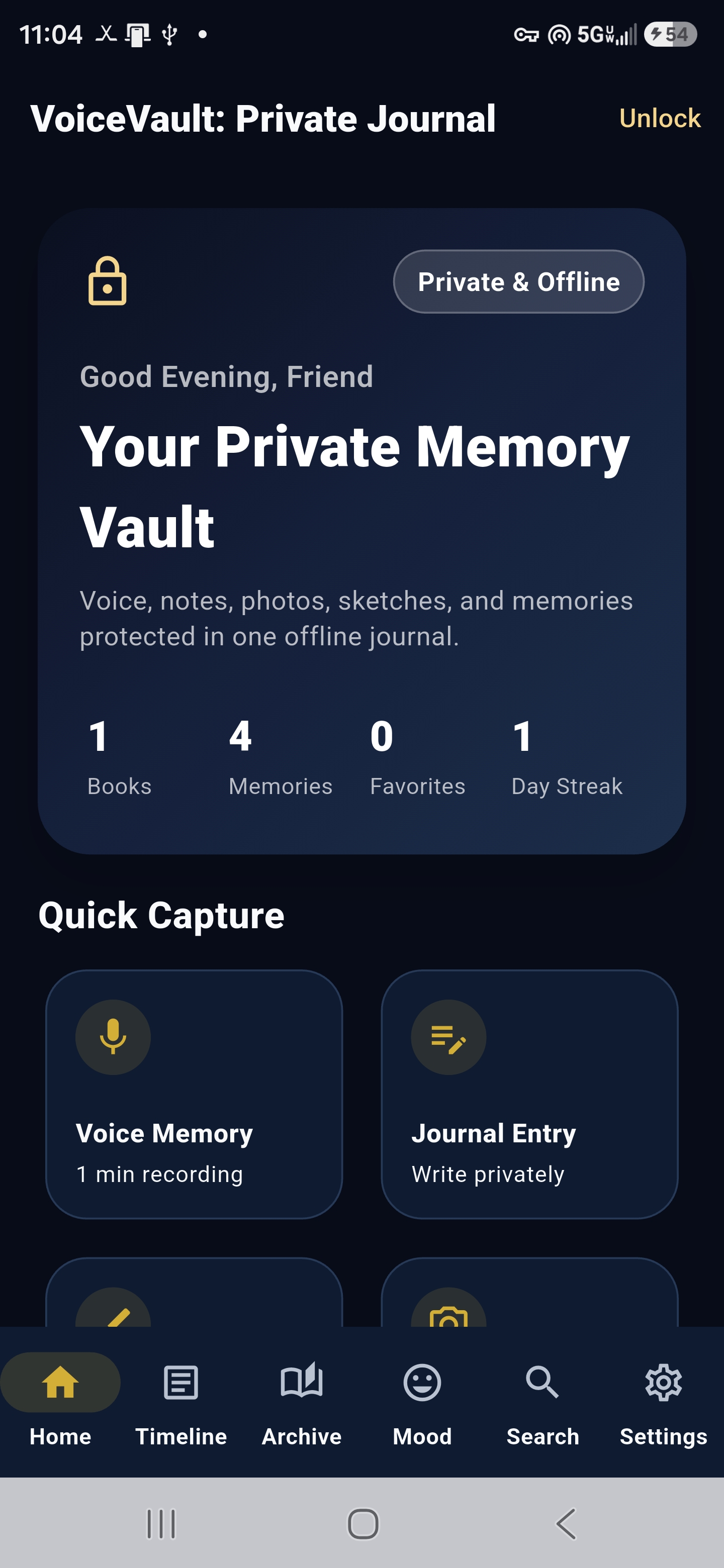 VoiceVault app screenshot