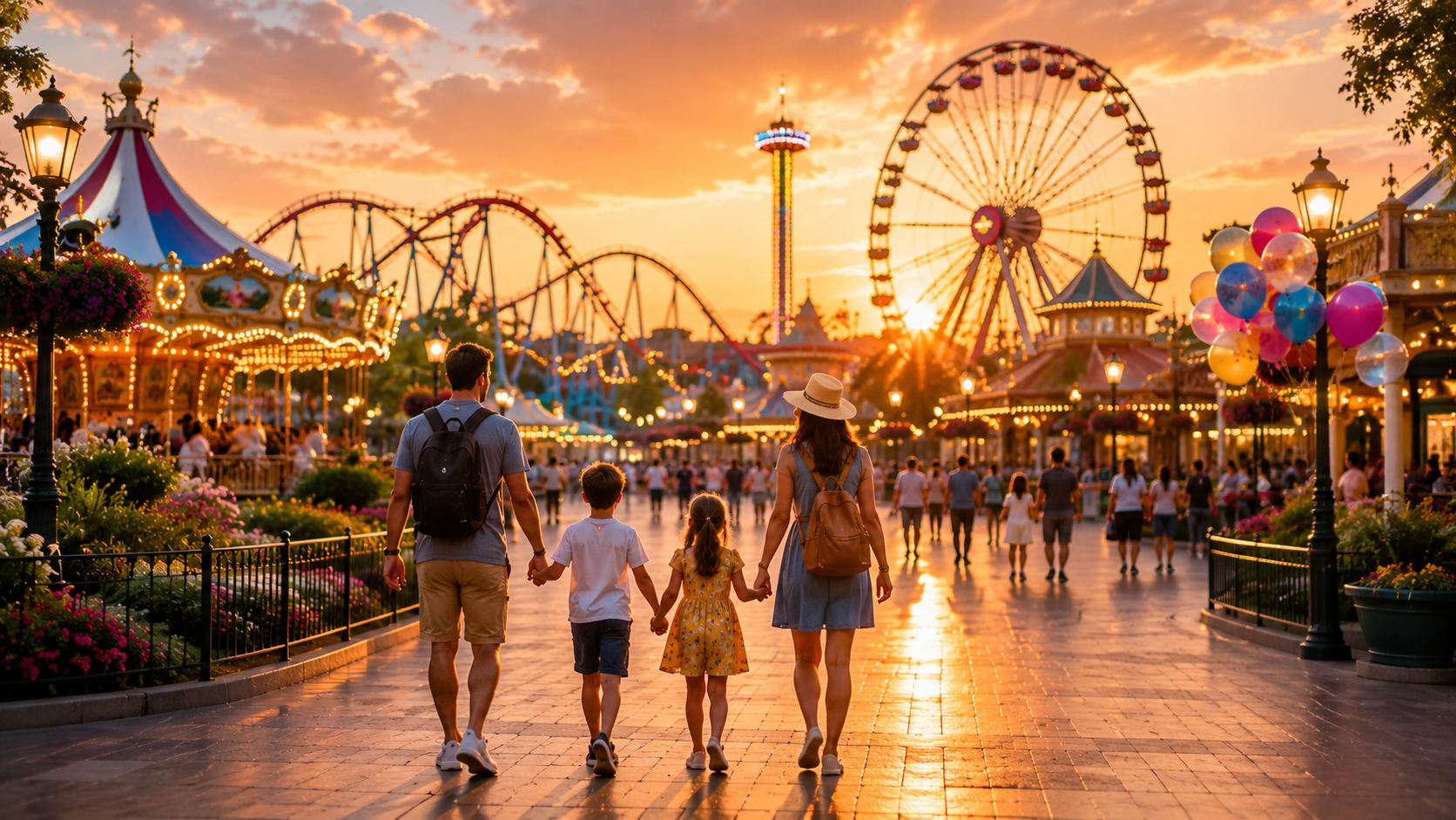 Family theme park vacation