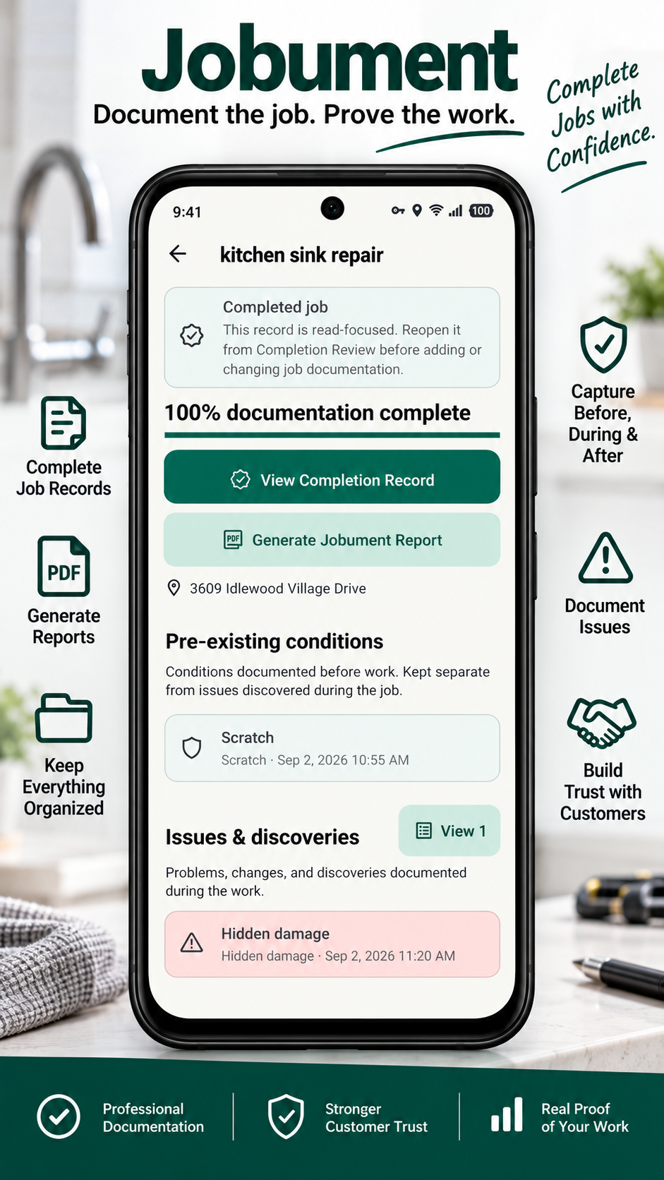 Jobument app home screen