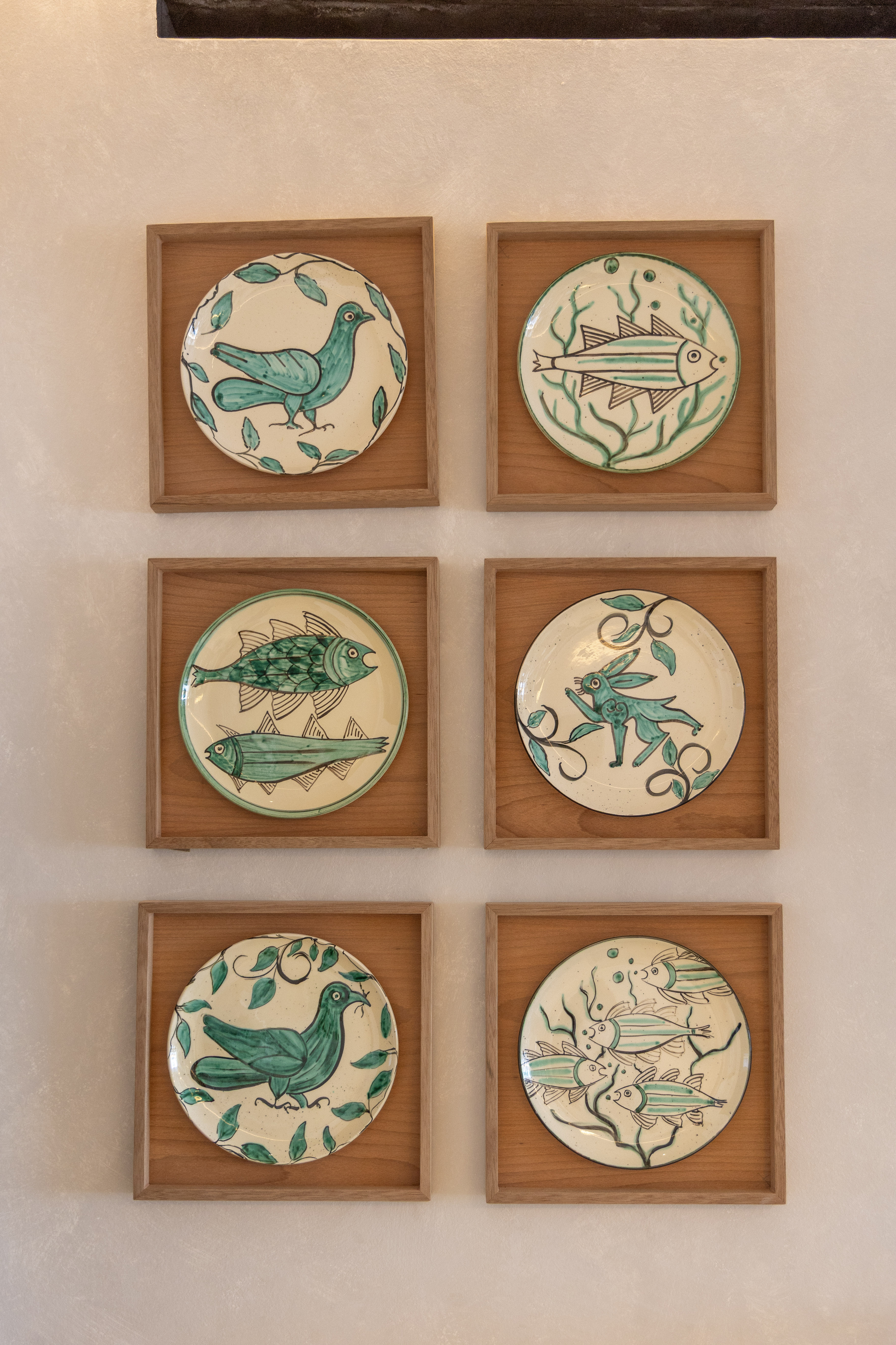 Hand-painted tile artwork