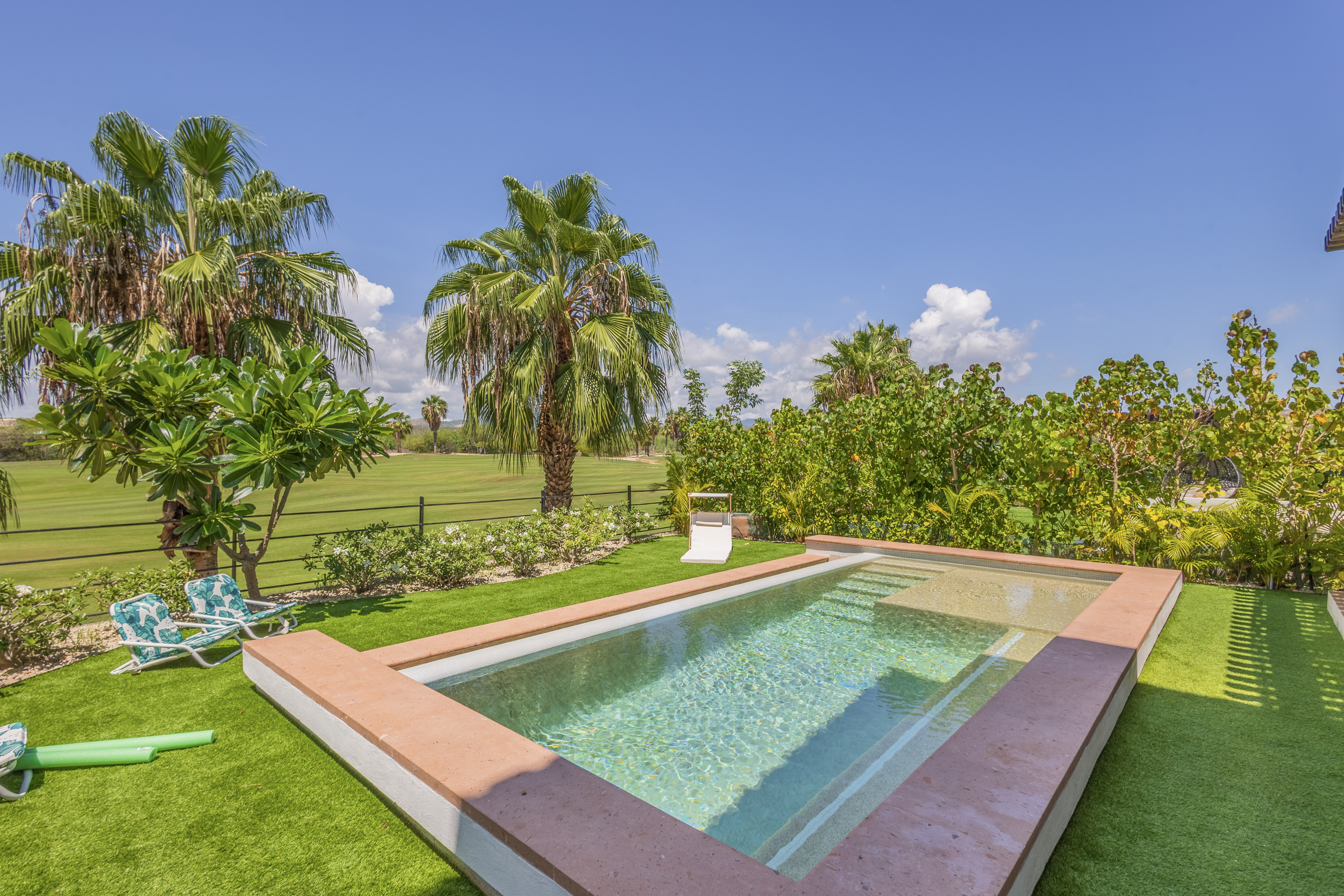 Private heated pool in the walled garden at B101