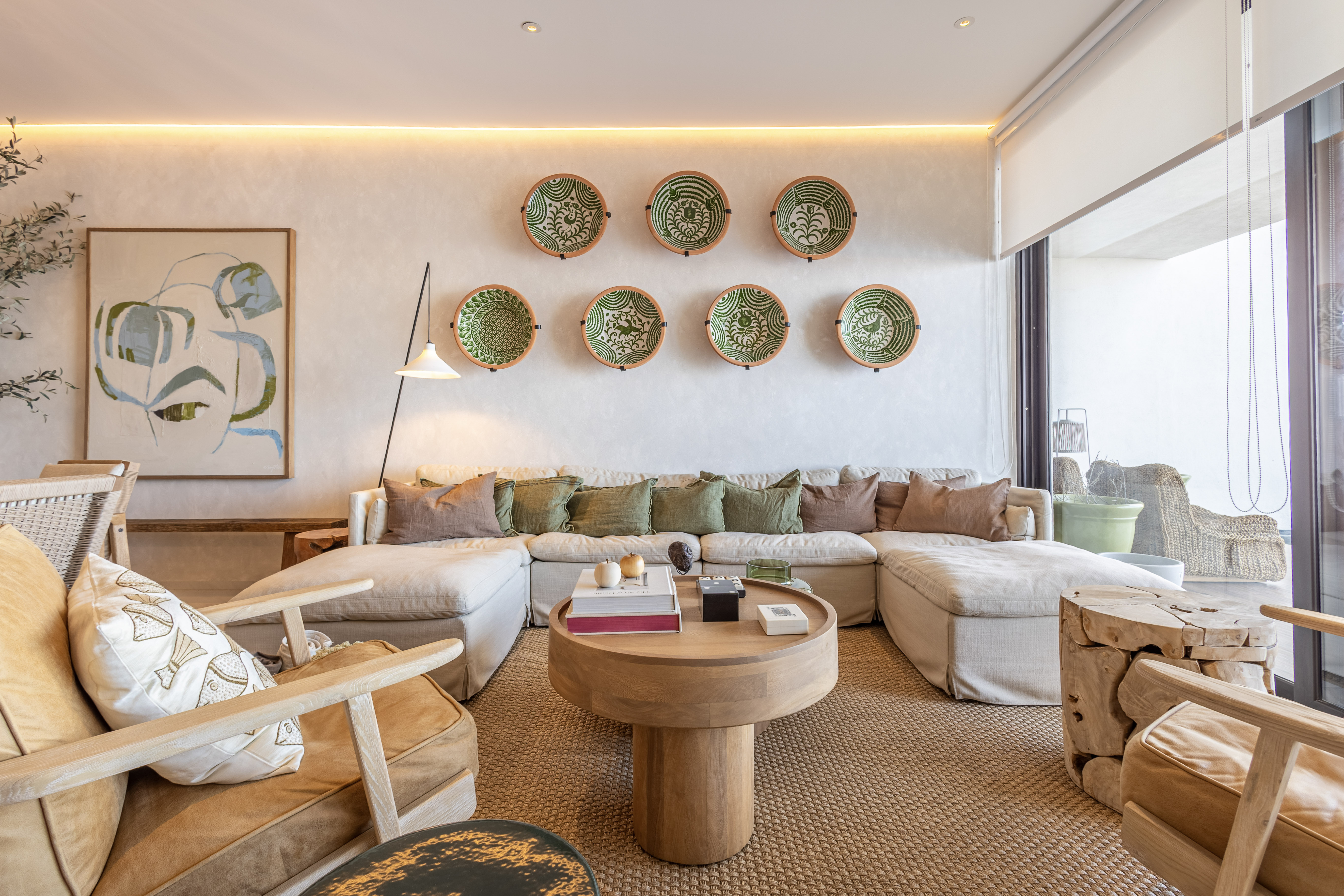 Living room sofa and artwork