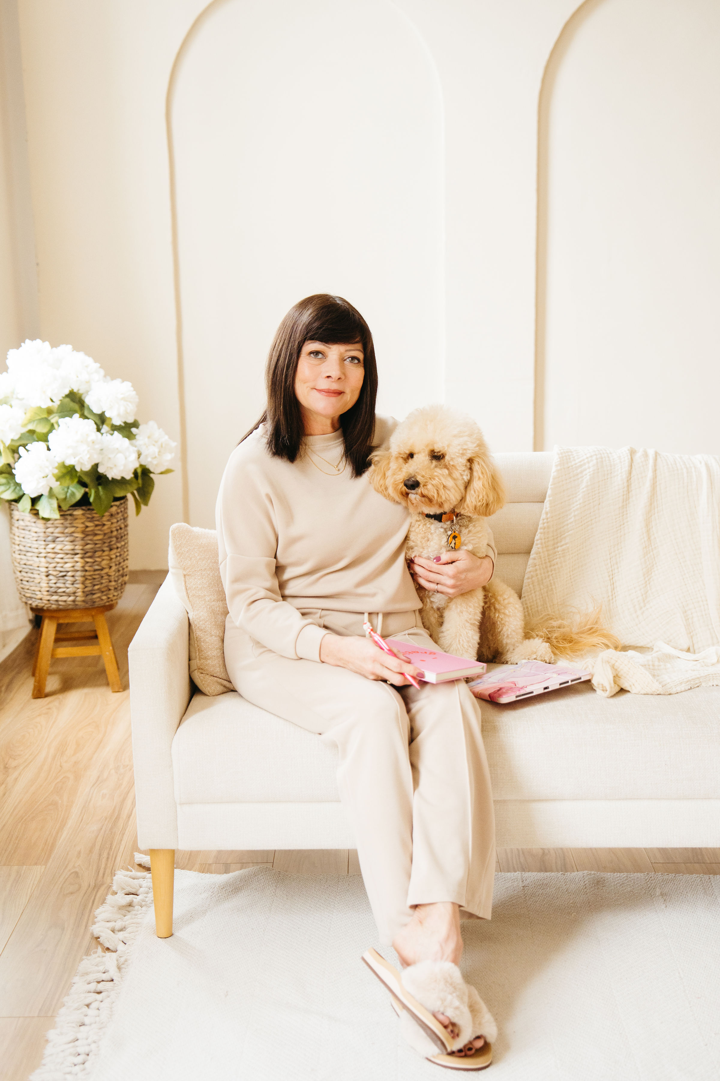 Terii and her goldendoodle Peaches