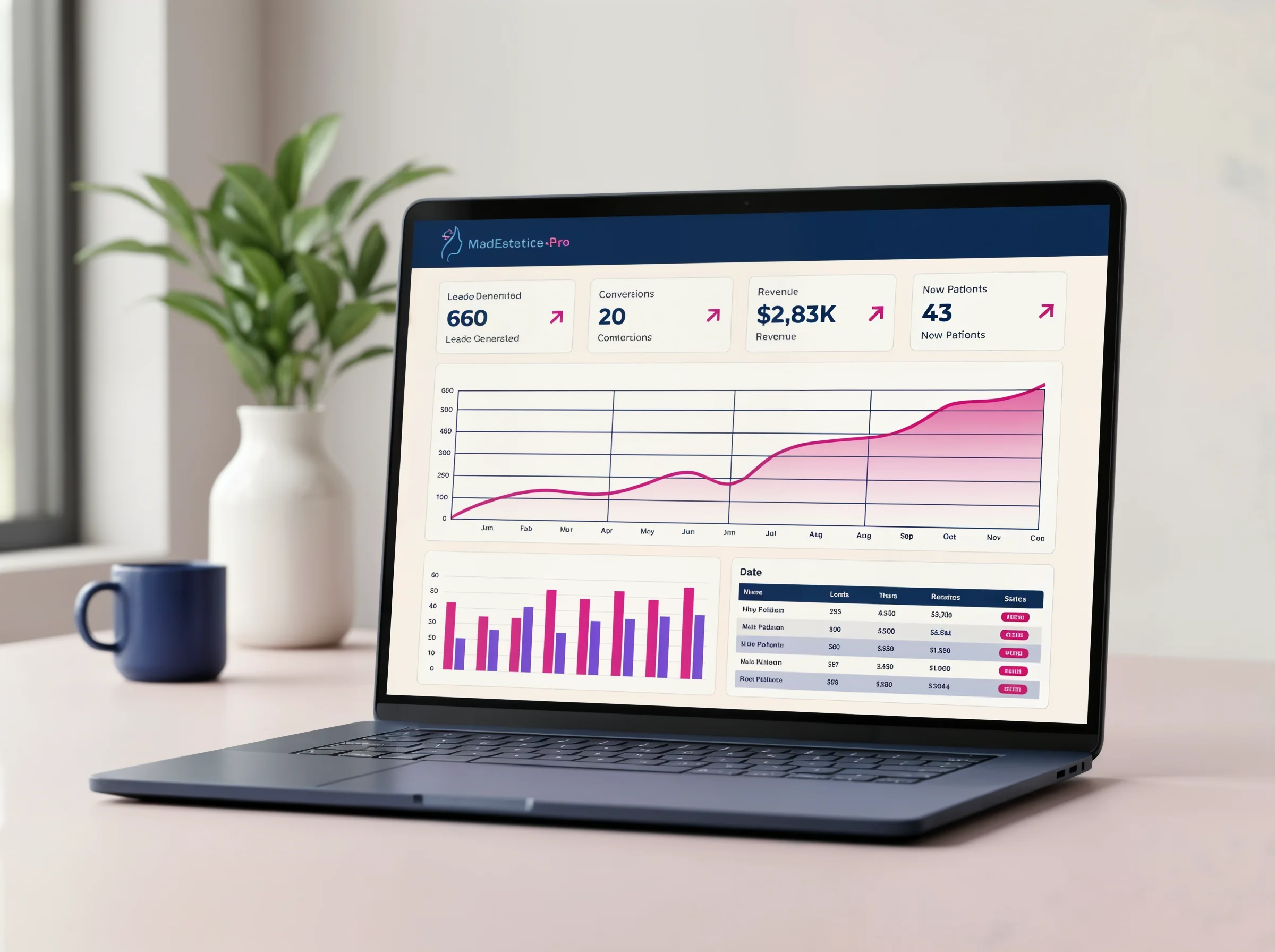 Dashboard di performance delle campagne dello studio: contatti qualificati, costo per contatto e tracciamento dei risultati