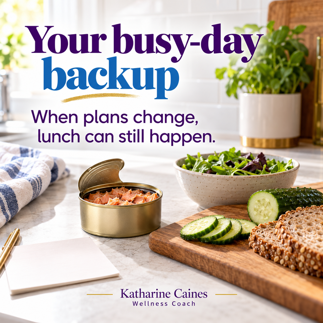 Your busy-day backup: canned salmon, toast and cucumber