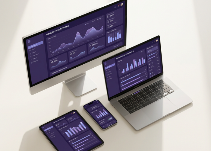 Energy Clarity System dashboard mockup across multiple devices