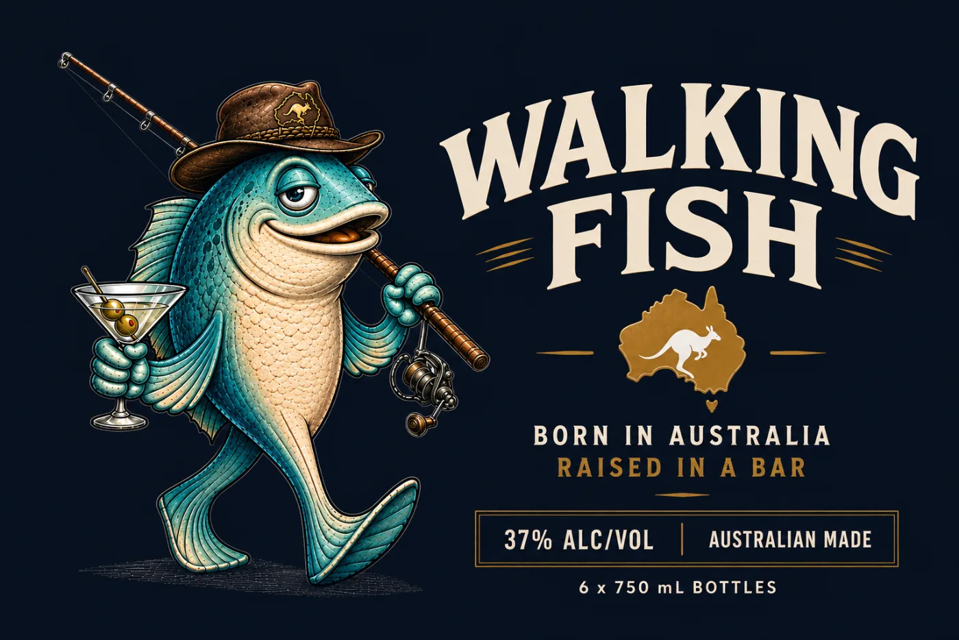 Walking Fish Vodka 6 x 750 mL carton