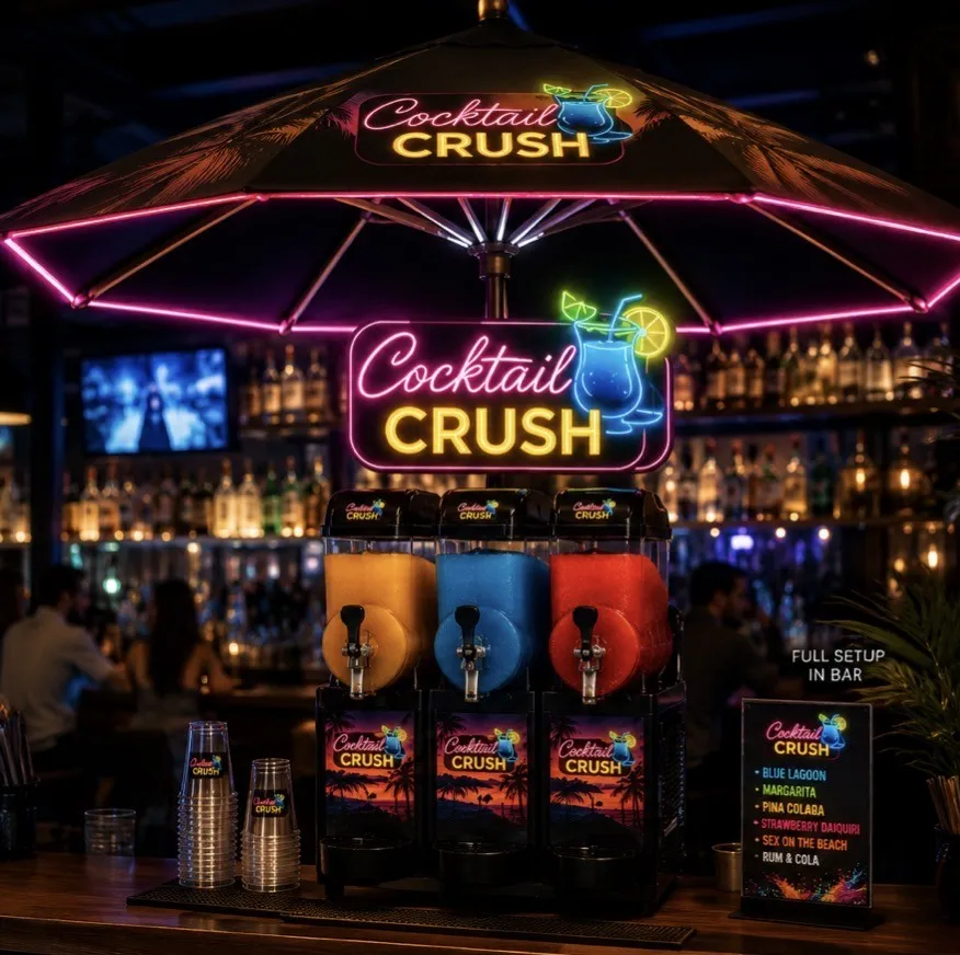 Cocktail Crush three-bowl bar setup