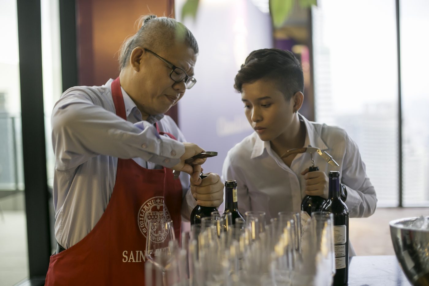 Chris Low pouring with a guest