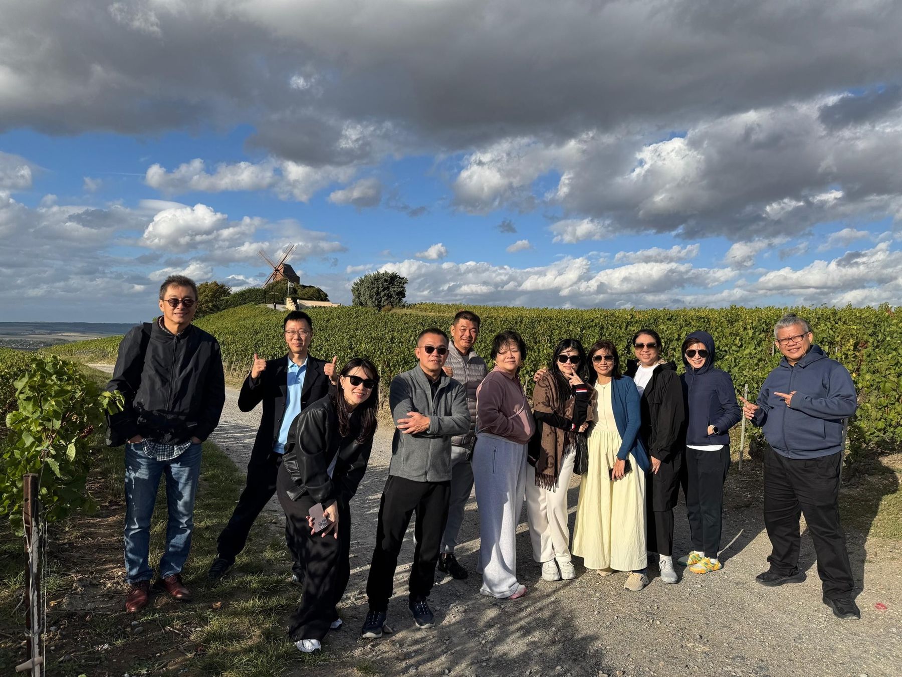 A ProVinum tour group in a Bordeaux vineyard