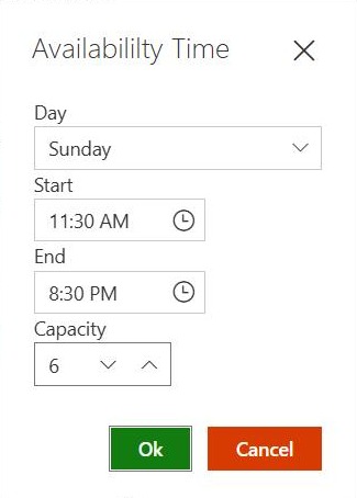 Figure 10. Sunday: web orders from 11:30 AM to 8:30 PM, up to six every ten minutes