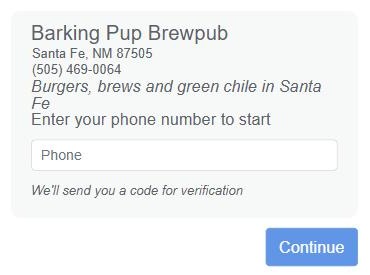 Figure 13. The website during ordering hours: customers start with their phone number