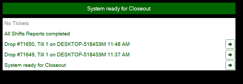 Everything green, ready to close out