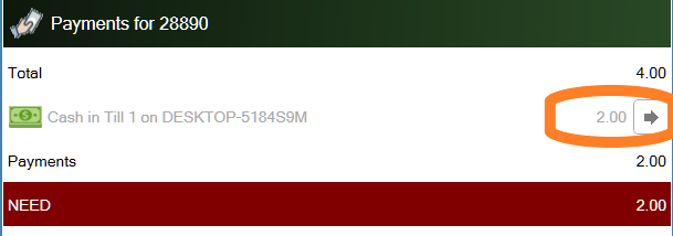 Tap the amount to change that payment