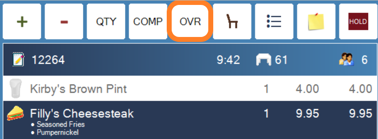 OVR, the override button