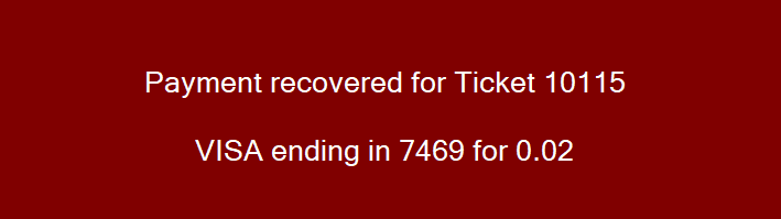 The payment is back on its ticket