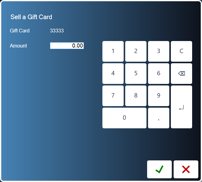 Type the amount to add to the card