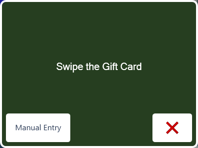 Swipe the card, or tap Manual Entry