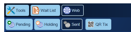 The Web screen's tabs