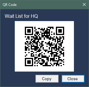 The QR code for the location's wait list