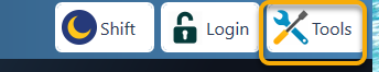 The Tools button at the top right of the POS