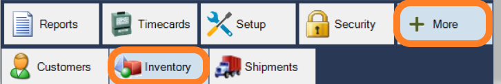 The More menu with Inventory