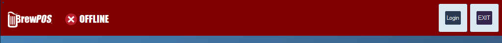 The login screen with a red bar across the top that reads OFFLINE