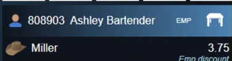 A ticket in the customer's name