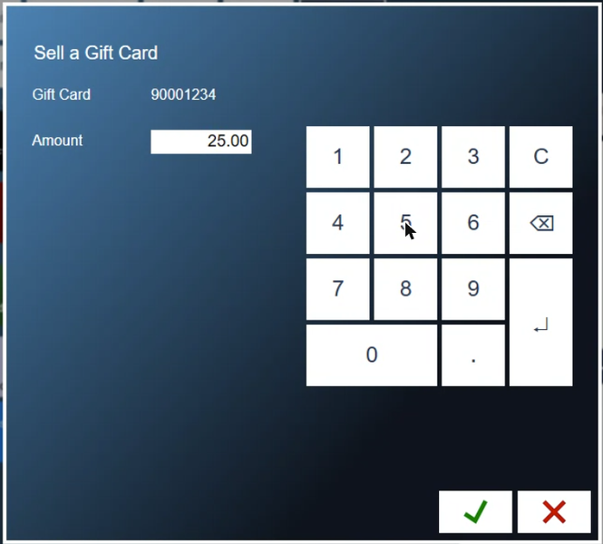 Loading 25.00 onto a card
