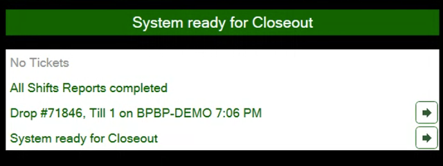 Everything green, ready to close out